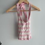 Edikted Pink and White Striped Tank Top and Skirt Set Photo 4