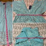 Cabana Life Deep V Flutter Sleeve Maxi Dress Metallic Floral Sea Foam M NWT Green Size M Photo 9