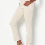 NYDJ Curve 360 by Slim Straight Ankle Jeans - Feather cream 8 short Photo 0