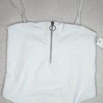 frankie's bikinis Flash High Leg White Zip One Piece Photo 7