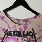 Oversized Metallica T Shirt Crop Top Metal Rock Band Skull Eyes Tie Dye Graphic Size L Photo 11