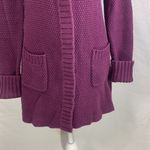 Athleta Sula Snap Front Cashmere Blend Plum Purple Cardigan Size L Photo 2