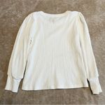 Madewell White Ribbed Long Sleeve Sweater Top Photo 3