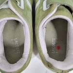 Lacoste Womens Vito Driving Shoe 9 Green White Leather Suede Hook & Loop Sneaker Photo 8