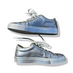 GREATS Brooklyn Brand Italian Leather Silver Sneakers Size 9 Photo 1