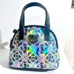 Disney 100 Years Silver Holographic Double Handle Bag Classic Princess Print Photo 4