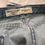 Faded Glory 90s vintage VTG plus size High-waisted light blue denim jean  shorts frayed hem aztec waist Size 18, fits true to size-measurement in pics Photo 2