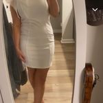 Discreet White One Shoulder Dress - Left Photo 3