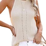 Crochet Tank Top Tan Size L Photo 0