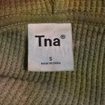 TNA Small Tie Dye Hoodie Thermal Waffle Knit Ice Dye Geo Stretch Stretchy Hippie Green Photo 7