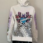 Ed Hardy Don  Christian Audigier White Butterfly Hoodie Sweater Size Small Y2K Photo 6