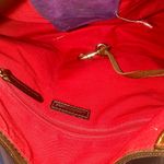 Dooney & Bourke DOONEY BURKE Purple Suede Brown Leather Hobo Shoulder Bag w Dooney Duck HangTag Photo 12