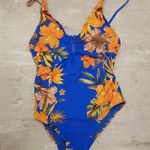 Desigual 💕💕 Cancun One Piece Swimsuit ~ Tropical Blue Floral Pattern NWT Photo 12