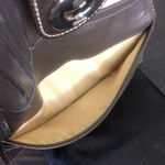 Coach Brown Monogram Silver Twist Lock Bifold Wallet with Contrasting Stitch Photo 11