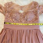 JJ's House JJ’s House Formal Floor Length Dress Dusty Rose NO SIZE Wedding Bridesmaid Lace Photo 9