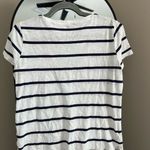 Madewell  Navy and White Striped V-Neck Tee Photo 4
