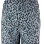 ZARA Woman Navy Blue Floral Lace High Rise Cropped Wide Leg Trouser Pants Size S Photo 3