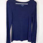 Old Navy Navy Blue Basic Crew Neck Long Sleeve Shirt Medium Photo 6