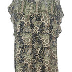 Carolina belle  Paisley Blouse with Ruffle Accents Size Large Boho Smocked Blouse Photo 0