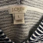 J.Crew Navy Blue White Striped Hoodie Terry Long sleeve Hooded Shirt Med Large Photo 6