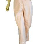 JONATHAN LOGAN LIGHT BLUSH PINK LINEN CROPPED TROUSERS W/FLORAL EMBROIDERY (24) Size 24W Photo 0