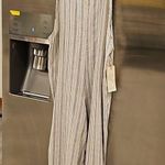 đź’•FRESH LAUNDRYđź’• 100% Linen Cropped Wide Leg Jumpsuit Blue White Stripes XL NWT Photo 0