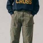 Vintage Levis 100% Cotton Green Full Length Baggy Cargo Carpenter Jeans sz 34/32 Photo 0