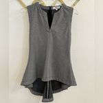 Derek Lam Collective Patterned Peplum Top 44 Medium Black white Photo 4