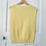 Vintage Nisha Knits Yellow Sleeveless Sweater Vest Cotton Pointelle Knit S/M Photo 2