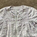 Croft & Barrow  Lavender Striped Floral Night Gown Robe SIZE L Photo 2