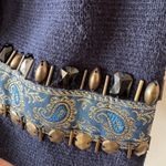 Chico's  Cardigan Sweater Embellished Elektra Long Duster Women's Size 3 XL Navy Photo 8