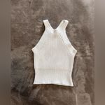 Brandy Melville  White Knitted Sweater Stretch Tank Top Women’s One Size EUC Photo 2