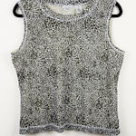 Laura Ashley  Petite PL Sleeveless Top Animal Print Brown White Nylon Lined Photo 0