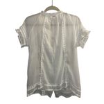 Sundance ✨ Floral Sheer Beaded Embroidered Lace Boho Sz Large Blouse Cream✨ Photo 3