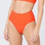l*space L* Poppy Pointelle Rib Desi Bikini Bottom in Orange Small NWOT Photo 0