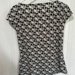 Liz Claiborne Career Women’s Geometric Top Blouse XL Cowl Neck Cap Sleeve Size M Photo 2