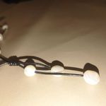 Necklace Handcrafted Pearl Leather Cord Lariat Style 24 inches Black Photo 7