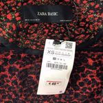 ZARA Basic Leopard Zip Up Jacket Red/Black Sz XS Photo 6