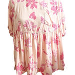 We The Free Free People  Moon City Floral Print Short Sleeve Top Small Oversized Photo 0