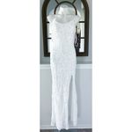 AQUA x Bloomingdale’s Filigree Sequin Gown in White Size 4 New w/Tag Retail $338 Photo 10