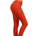 Yelete Women's Basic Five Pocket Stretch Jegging Tights Pants Rust Photo 1