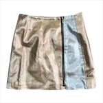French Connection Faux Leather Metallic Audrey Mini Skirt Size 0 Photo 2