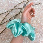 Mint Satin Silk JUMBO XXL Oversize Scrunchie Green Photo 2