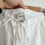 Reformation  | Olina 100% Linen Straight-Leg Drawstring Pants in White Photo 6