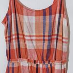 Old Navy  Orange Plaid Sleeveless Mini Dress Size Large Preppy Plaid Dress Photo 2