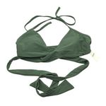 Aerie Bikini Top Wrap Halter Scoop Green M Photo 0