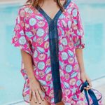 Simply Southern  size L/XL shell blue lace coverup nautical print slit sides Photo 0