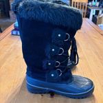 Khombu  womens leather faux fur waterproof lace up winter snow boots black 7 Photo 3