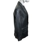 ZARA  NWT Faux Leather Double Breasted Blazer Black Women’s Size Small Photo 4