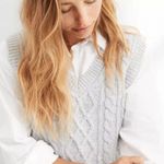 Aerie Cream Cable Knit V-Neck Pullover Vest Photo 2